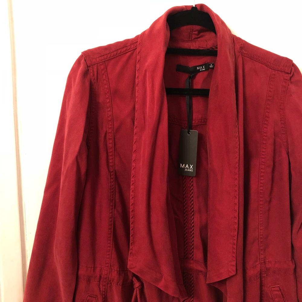 Max Jeans Sundried Tomato Drape Front Jacket